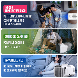 เครื่องปรับอากาศแบบพกพา 4500BTU/5100BTU สำหรับเต็นท์ บ้านเคลื่อนที่ กิจกรรมแคมป์ปิ้ง ใช้ได้กับไฟ 24/48V/110V/220V - Product Image 6