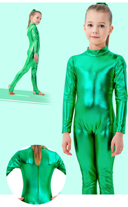 <span class=keywords><strong>Justaucorps</strong></span> de gymnastique en tissu spandex métallisé <span class=keywords><strong>brillant</strong></span> pour filles, col montant, manches longues, fermeture à glissière dans le dos - Product Image 6