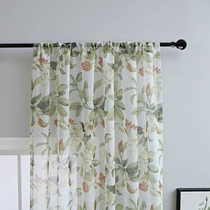 Rideaux floraux transparents XinLan avec voilages de rideaux de conception imprimée pour le salon, rideaux de fenêtre filtrant la lumière de poche de tige - Product Image 4