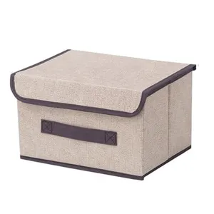 Family laundry room cleaning Dust prevention Reusable Non woven Fabric cube Standing Foldable brown storage boxes & bins