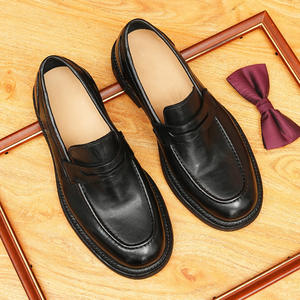 Genuine <b>Leather</b> Business Formal <b>Shoes</b> Breathable Round Toe Brogue Oxford <b>Shoes</b> For Work Commute - Product Image 4