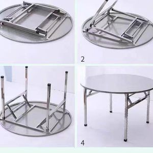 Robuster Edelstahl Runder Klappbarer Bankett-Tisch mit Lazy <span class=keywords><strong>Susan</strong></span> für Hotel Restaurant Hochzeit Event Gastronomie - Product Image 3