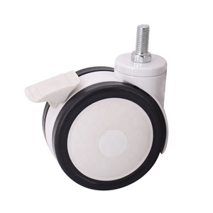 Roulettes de lit médical 100 mm avec tige M12, en polyuréthane, pivotantes à 360 degrés, robustes, pour lits d'hôpital et meubles - Product Image 3