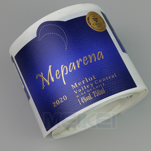 Etiqueta Adhesiva Personalizada en Rollo, Etiqueta <span class=keywords><strong>de</strong></span> <span class=keywords><strong>Vino</strong></span> con Relieve 3D y Lámina Dorada para Botella <span class=keywords><strong>de</strong></span> <span class=keywords><strong>Vino</strong></span> - Product Image 5