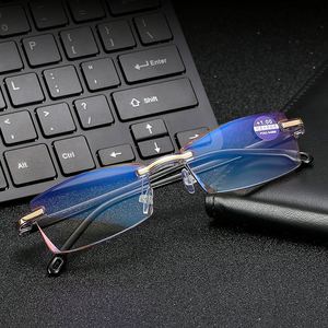 Gafas de Lectura con Logotipo Personalizado, Montura sin Aro con Corte de Diamante, Anti-Luz Azul, Gafas de Lectura Progresivas para Hombre y Mujer - Product Image 2