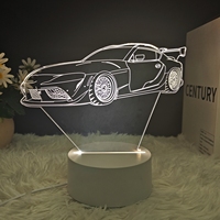 Prix de gros Lampe de nuit LED 3D rechargeable Plaque acrylique transparente Base en ABS Lampe décorative sécurisée pour les amateurs d'anime