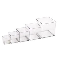 Petit pot carré transparent en acrylique de 3 mm d'épaisseur, boîte à fleurs, pot pour plantes succulentes, conteneur pour arrangement floral, emballage pour bouquet, cadeau