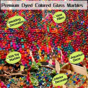 Billes de verre colorées décoratives de 16 mm pour la décoration d'aquariums, perles de verre translucides colorées, fournisseur de billes de verre pour enfants, Chine - Product Image 1