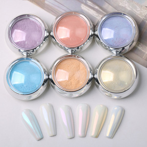 เจลทาเล็บเมอร์เมดแบบจุ่มสีออโรร่าอะคริลิคสำหรับทำเล็บมือ ชุด 6 กระปุก ขายส่ง พร้อมสีเมทัลลิกมิเรอร์หลากสี - Product Image 5