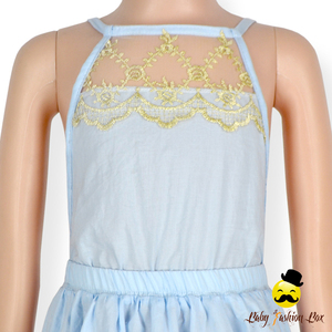 48BQA229 Yihong Dreamy Fairy Baby Girl Lace Ruffle Summer Dress Children Model Frock Dress - Product Image 3
