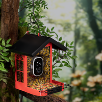 Mangeoire à oiseaux avec caméra, reconnaissance d'oiseaux par IA, énergie solaire, notification instantanée, enregistrement automatique des oiseaux en Full HD
