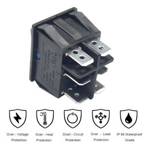 20A 31x25mm DPDT Interrupteur <span class=keywords><strong>à</strong></span> <span class=keywords><strong>bascule</strong></span> momentané <span class=keywords><strong>à</strong></span> verrouillage 3 positions ON-OFF-ON Interrupteur <span class=keywords><strong>à</strong></span> <span class=keywords><strong>bascule</strong></span> <span class=keywords><strong>à</strong></span> panneau bleu - Product Image 4