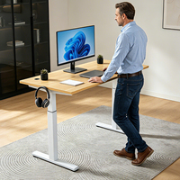 Bureau debout électrique Hetium moderne pliable à moteur unique, table ergonomique réglable en hauteur