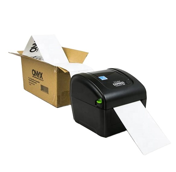 JinyaPack Fanfold Roll Adhesive Direct Thermal Labels Zebra Compatible Perforated White Blank 4x6 Barcode Labels 220 Labels/roll