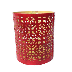 Atiqco Modèle 788928 – Support de bougie cylindrique en fer forgé, abat-jour artistique, lampe décorative antique pour la maison, porte-bougie chauffe-plat pour usage extérieur - Product Image 1
