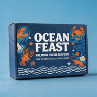 Boîte à fruits de mer personnalisée de luxe avec impression graphique, livraison rapide en 72h, boîte d'emballage alimentaire en carton ondulé imperméable