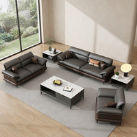 Canapé d'Accueil Liyu de Luxe Moderne en Bois Massif et Similicuir Trois Places Rembourré en Éponge pour Bureau de PDG, Hôtel et Salon Exécutif