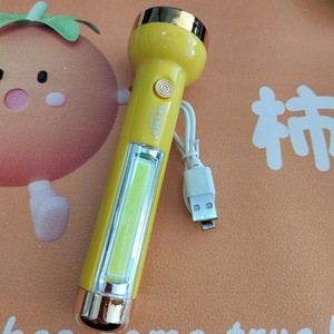 Giá rẻ Mini xách tay cầm tay nhựa USB sạc LED <span class=keywords><strong>Torch</strong></span> ánh sáng đèn pin với Side ánh sáng - Product Image 3