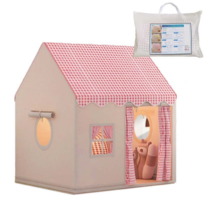 Nueva Carpa Infantil Grande a Cuadros Rosas para Jugar en Interiores y Exteriores, Ideal para Jugar y Fiestas, Carpa Interior Perfecta - Product Image 1