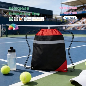 210D Polyester Drawstring Backpack Bag Promotional String Waterproof Portable for Match Sports