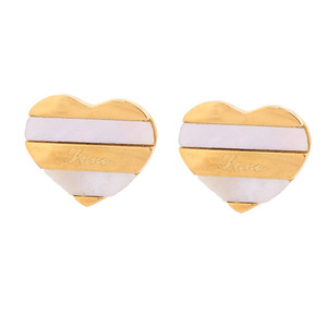 Ensemble collier et boucles d'oreilles en acier inoxydable en forme de cœur, couleur or, pour femme, ensemble de bijoux cadeau - Product Image 5