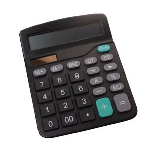 Custom Logo Printed Metal Panel Calculator Dual Power <b>Large</b> Screen Button 12-Slot Computing Machine Solar Battery Backup - Product Image 2