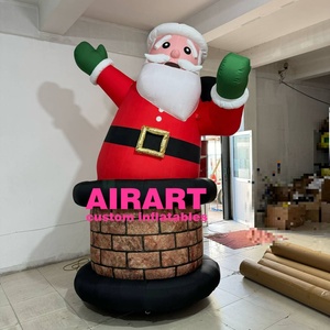 Inflables fábrica personalizada Navidad inflable personaje 3m/10 pies inflable <span class=keywords><strong>Santa</strong></span> Stand <span class=keywords><strong>en</strong></span> <span class=keywords><strong>chimenea</strong></span> - Product Image 1