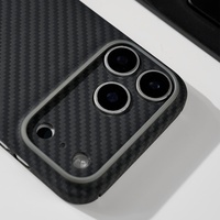JOYPORODO V-K01 Coque de téléphone classique en fibre d'aramide, ultra-fine, antichoc, en fibre de carbone, protection pour iPhone 15 16 17 Pro Max