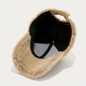 Nueva Gorra de Béisbol de Pelo Largo de Color Sólido, Estilo Festivo, Forro Polar Cálido, Gorra de Béisbol Moderna para Otoño e Invierno - Product Image 4