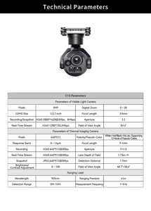 Skydroid C13 Gimbal Multifuncional de Alta Definición 30X con Triple Luz, Estabilización de Tres Ejes y Bloqueo de Objetivo por IA - Product Image 6