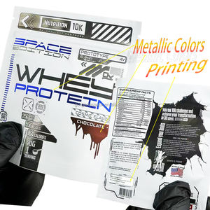 Sacs Mylar personnalisés à fermeture éclair pour poudre protéinée, impression numérique, faible MOQ, refermables, type stand-up - Product Image 4