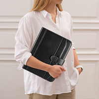Porte-documents en similicuir PU pour réunion, documents, bloc-notes, fin, pour hommes et femmes, organiseur de classeur, dossier de présentation