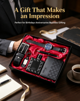 Ensemble cadeau d'accessoires pour homme personnalisé en gros, faible MOQ, coffret élégant montre, ceinture, portefeuille, eau de Cologne pour anniversaire
