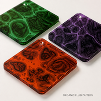 Plaque acrylique translucide personnalisée à motif cellulaire fluide, panneau décoratif en PMMA coloré pour présentoirs de bijoux et artisanat