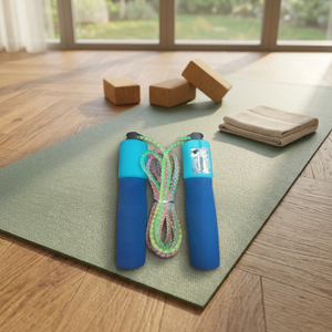 JRMS INDUSTRIES Corde à sauter réglable en PVC avec poignée en mousse et compteur, longueur 3m, légère (<1kg), durable pour la maison, la salle de sport et le fitness - Product Image 3