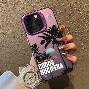 Hợp Thời Trang Mùa Hè Tối Giản Cocos Nucifera Trường Hợp Điện Thoại Cho Iphone 7 8 11 12 13 14 15 16 Pro Max Sang Trọng Mát Điện Thoại Phụ Kiện - Product Image 4