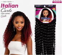 Cheveux synthétiques bouclés longs style italien pour tresses au crochet, lot de 8 pièces, pour femmes africaines, européennes et américaines