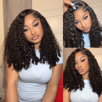 Wig rambut manusia keriting Burma asli pendek model bob, wig rambut manusia dengan lace depan untuk wanita kulit hitam, wig lace frontal HD, vendor rambut manusia.