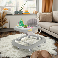 Walker bayi lipat dengan roda Musik & lampu 0-3 tahun mainan pembelajaran aman