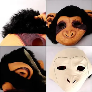 Hot Selling Realistic Monkey Mask Soft Rubber Latex Full Face Animal Mask For Carnival Masque Party Costume Mask