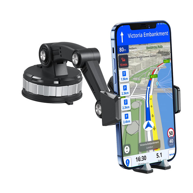 360 Rotatable Cellphone Car Phone Holder Bracket with Lock Sucker Stand Cradle GPS Holders Cell Mobile Mount Telephone Holder
