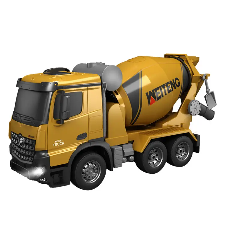 Mixer beton mobil Remote Control, mainan truk Mixer RC kendali jarak jauh 2.4GHz dengan lampu