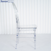 Chaise de salle à manger PC Phoenix en polycarbonate transparent, empilable, design détachable, pour location événementielle, mariages, fêtes, vente en gros