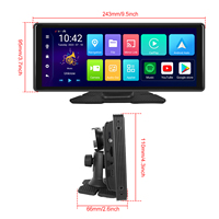 Podofo 4+64G 10.26" 8 Core Android Layar Portabel Carplay Stereo Mobil Android Auto Kamera Depan DVR GPS WIFI BT Elektronik Mobil