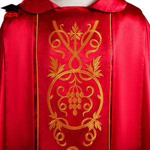 Robe de prêtre d'église, robe religieuse, chasuble, broderie, manches longues, couleur - Product Image 6