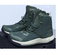 Bottes tactiques personnalisées TSB26 vert olive noir pour l'été et l'hiver, randonnée, marche, extérieur, dessus en microfibre, maille en caoutchouc