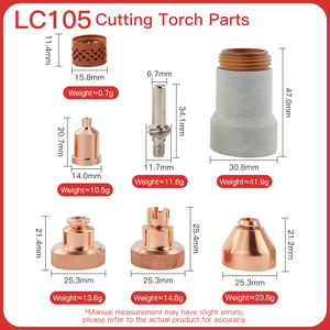 Consumibles para Antorcha de Corte por <span class=keywords><strong>Plasma</strong></span> Febs <span class=keywords><strong>Lincoln</strong></span> Tomahawk 1538 Cutter LC105, Boquilla W03X0893-64A 100A 0.066'' 1.7mm de Cobre - Product Image 6