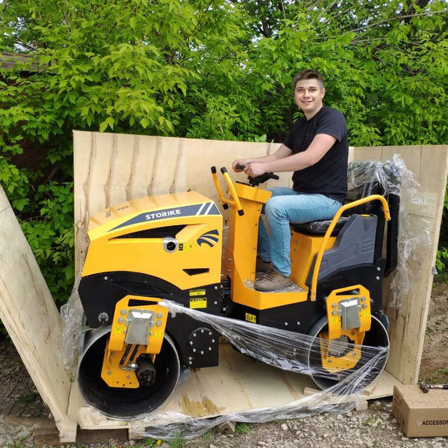Small Construction Machinery Hydraulic Vibratory Mini Road Roller 1.2 Ton Double Drum Asphalt Roller Vibro Compactor for Sale