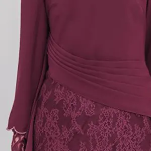 Custom Summer Chiffon Ethnic Clothing Abaya Design Baju Kurung Moden Lace 2024 Baju Kebaya Modern Indonesia Muslim Dress