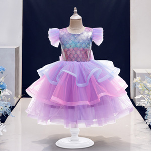 Costumes de cosplay de la princesse Ariel pour enfants, robe de sirène pour bébé fille, vêtements de fête d'anniversaire pour enfants, robe tutu - Product Image 5
